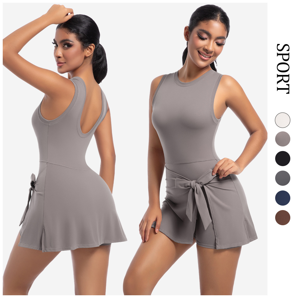 Outdoor Sport Dress - Abito estivo con schiena scoperta, senza